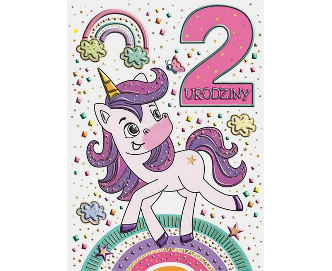Greeting paper card B6 unicorn, 1 pc